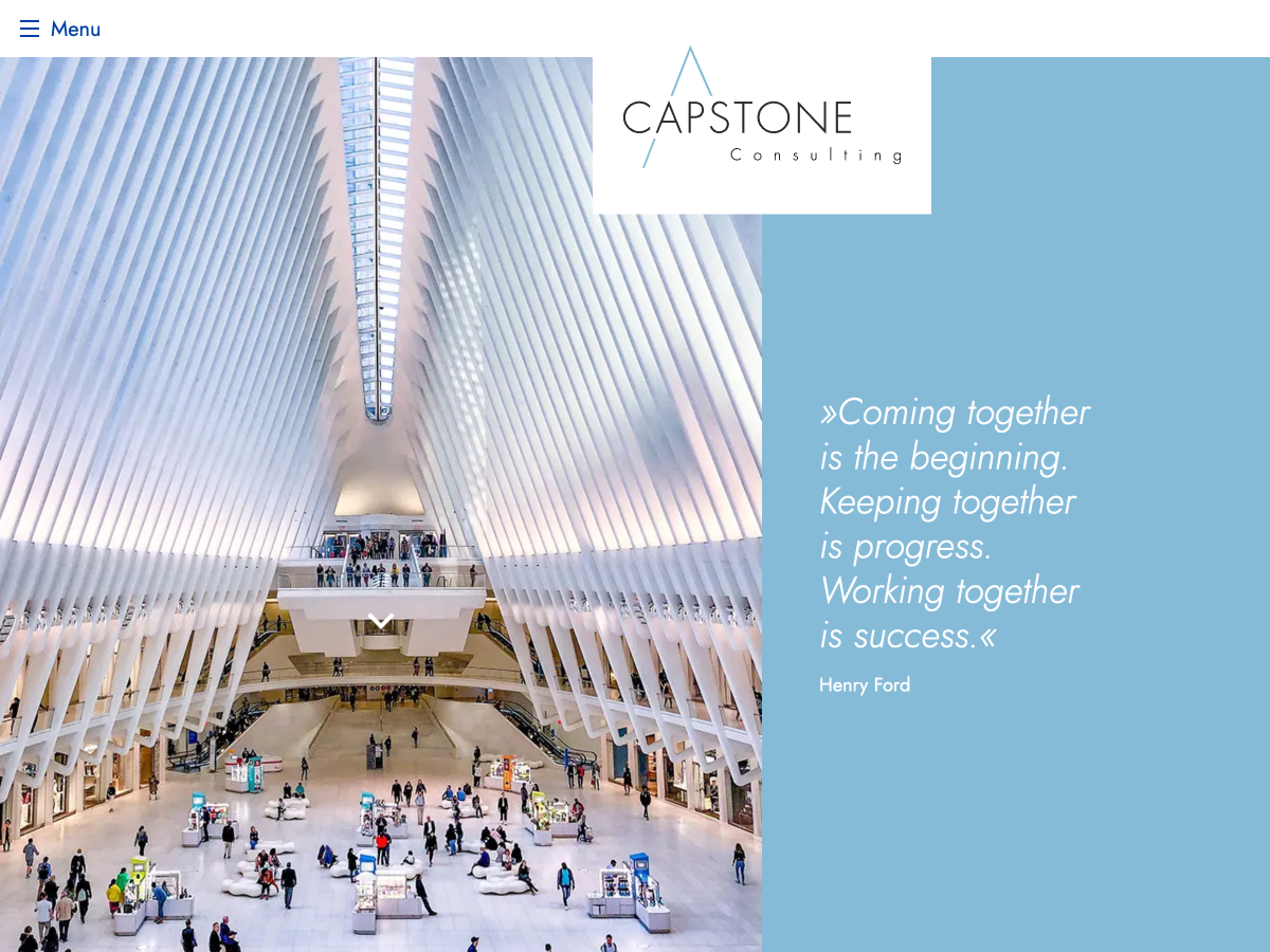 Screenshot der Startseite von Capstone Consulting