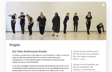 Unterseite „Projekt“ mit einem Foto der Teilnehmerinnen und einem Text über das Projekt